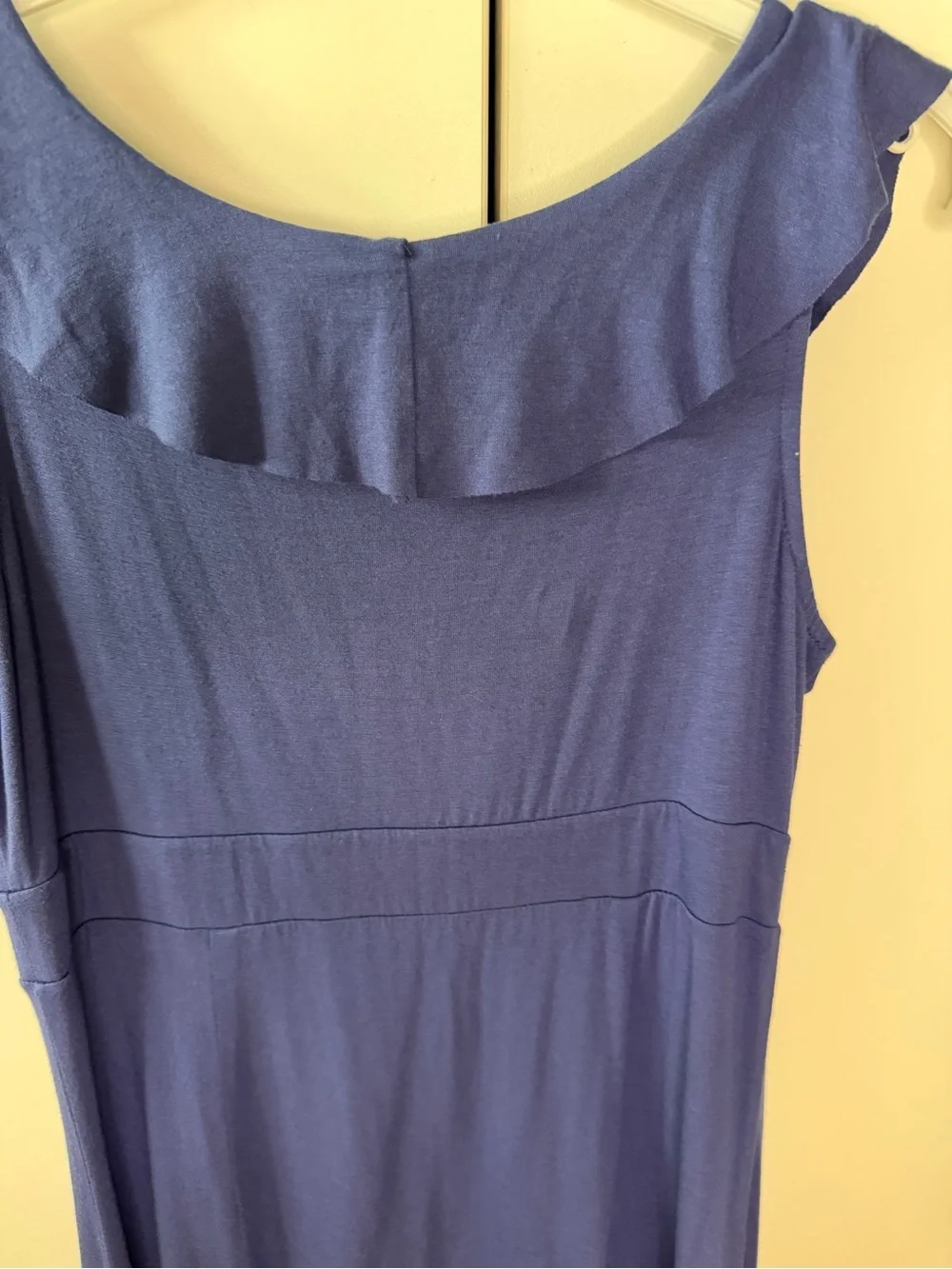 Ann Taylor Navy Ruffle-Trim Wrap-Style Sleeveless Dress petite XSM